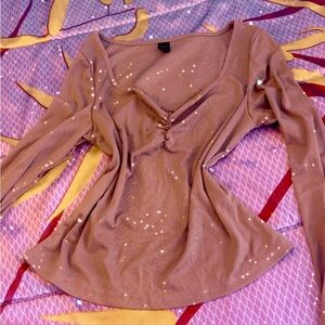 A brown Romwe top lightly worn